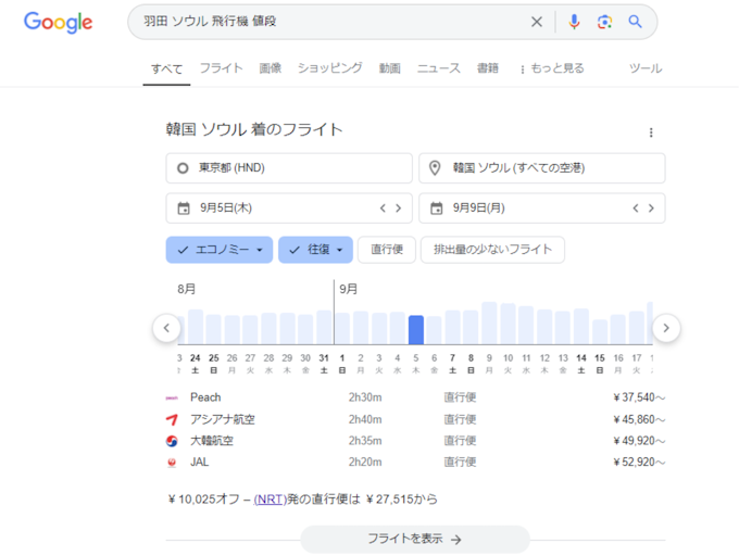 「〇〇の値段」強調スニペット